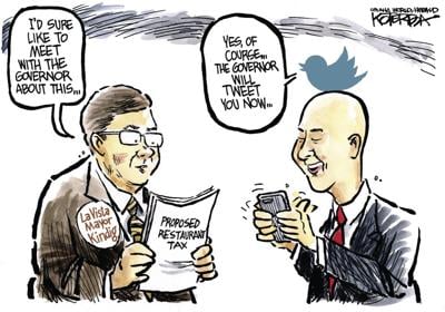 Jeff Koterba’s latest cartoon: Meeting vs. tweeting