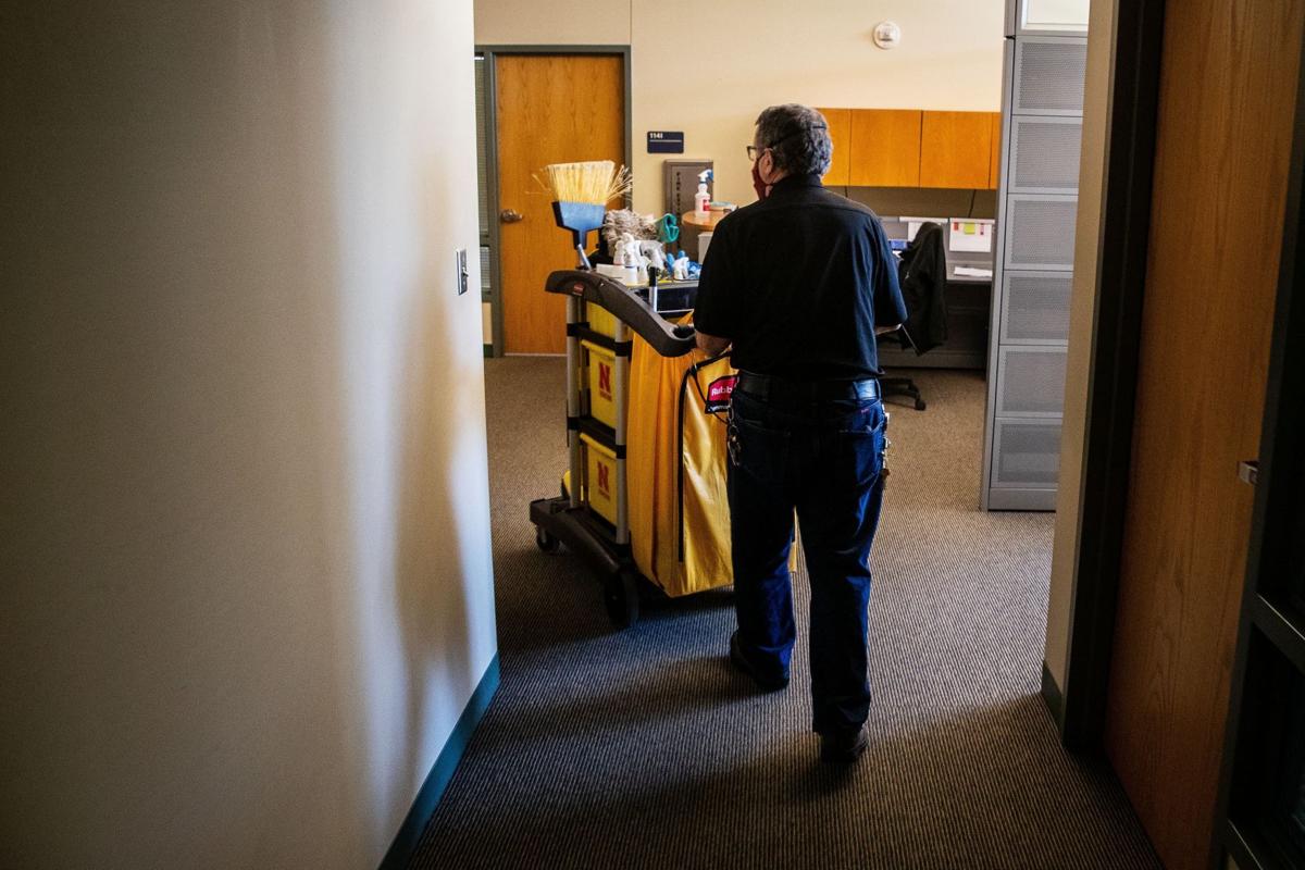From cleaning door knobs to light switches, UNL janitor at forefront of