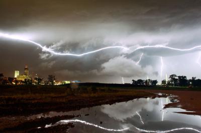 Early-morning light show