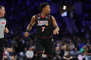 Mar 4, 2026; Philadelphia, Pennsylvania, USA; Philadelphia 76ers guard Kyle Lowry (7) in action against the Utah Jazz in the second quarter at Xfinity Mobile Arena. Mandatory Credit: Kyle Ross-Imagn Images