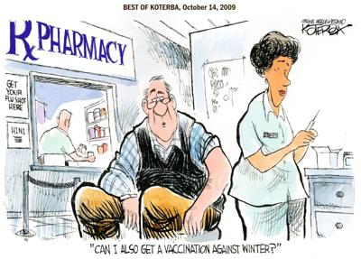Best of Jeff Koterba’s cartoons: Is there a shot for that?