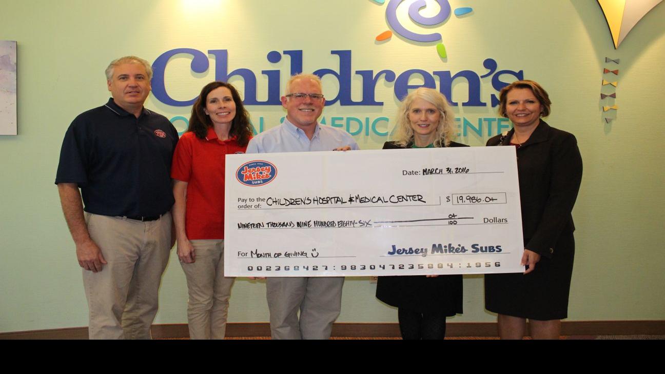 Jersey Mike S Subs Donates 20k To Children S Hospital Volunteers