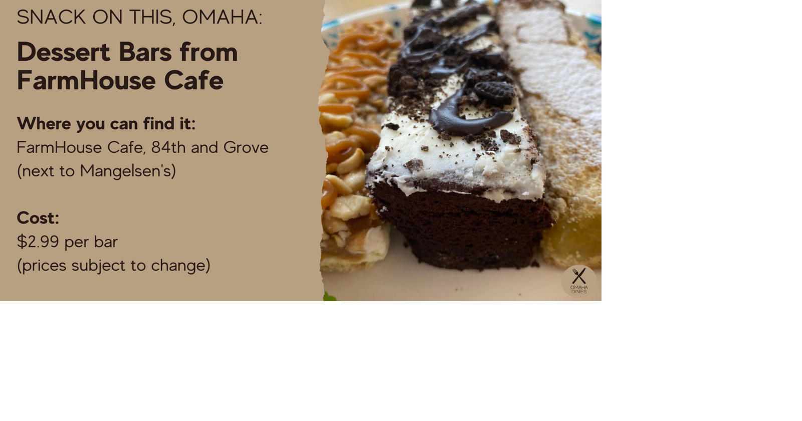 Snack on this, Omaha Dessert Bars from FarmHouse Cafe