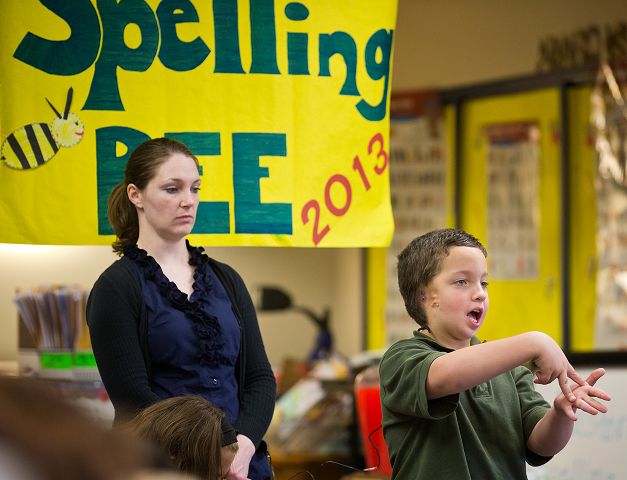 Sounds are few, but words abound at spelling bee for hearing impaired