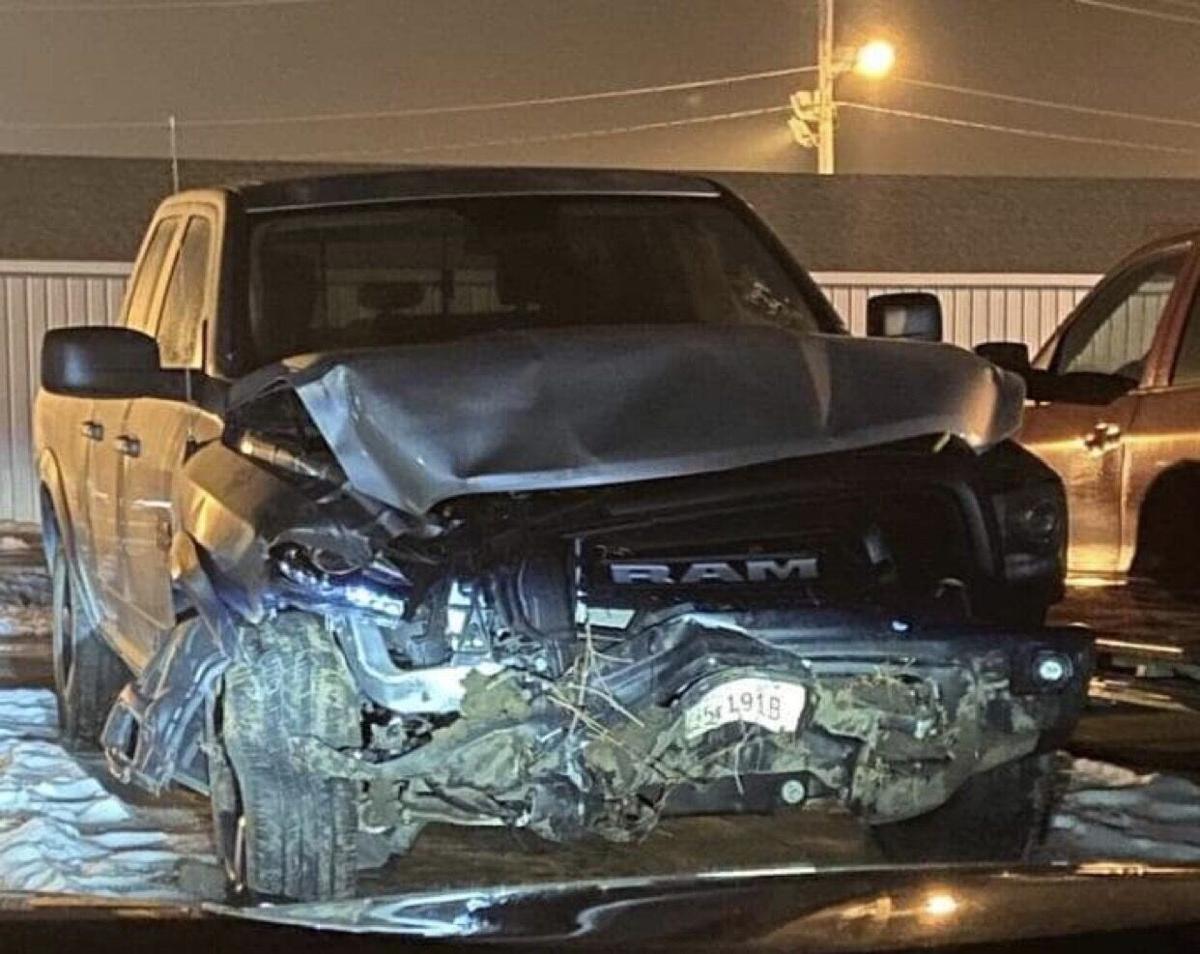 Former Dodge County Attorney Oliver Glass' truck after a December crash (copy)