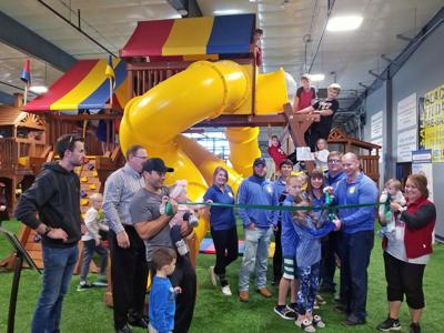 Backyard Playworld ribbon cutting