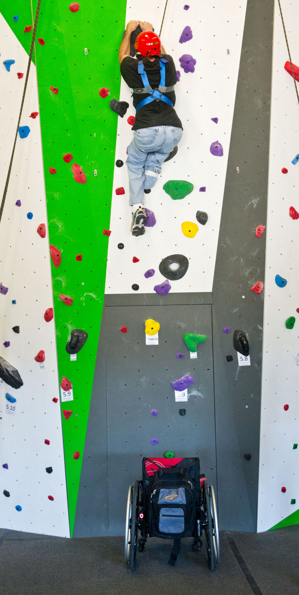 For rehab patients traumatic injuries, indoor rock climbing
