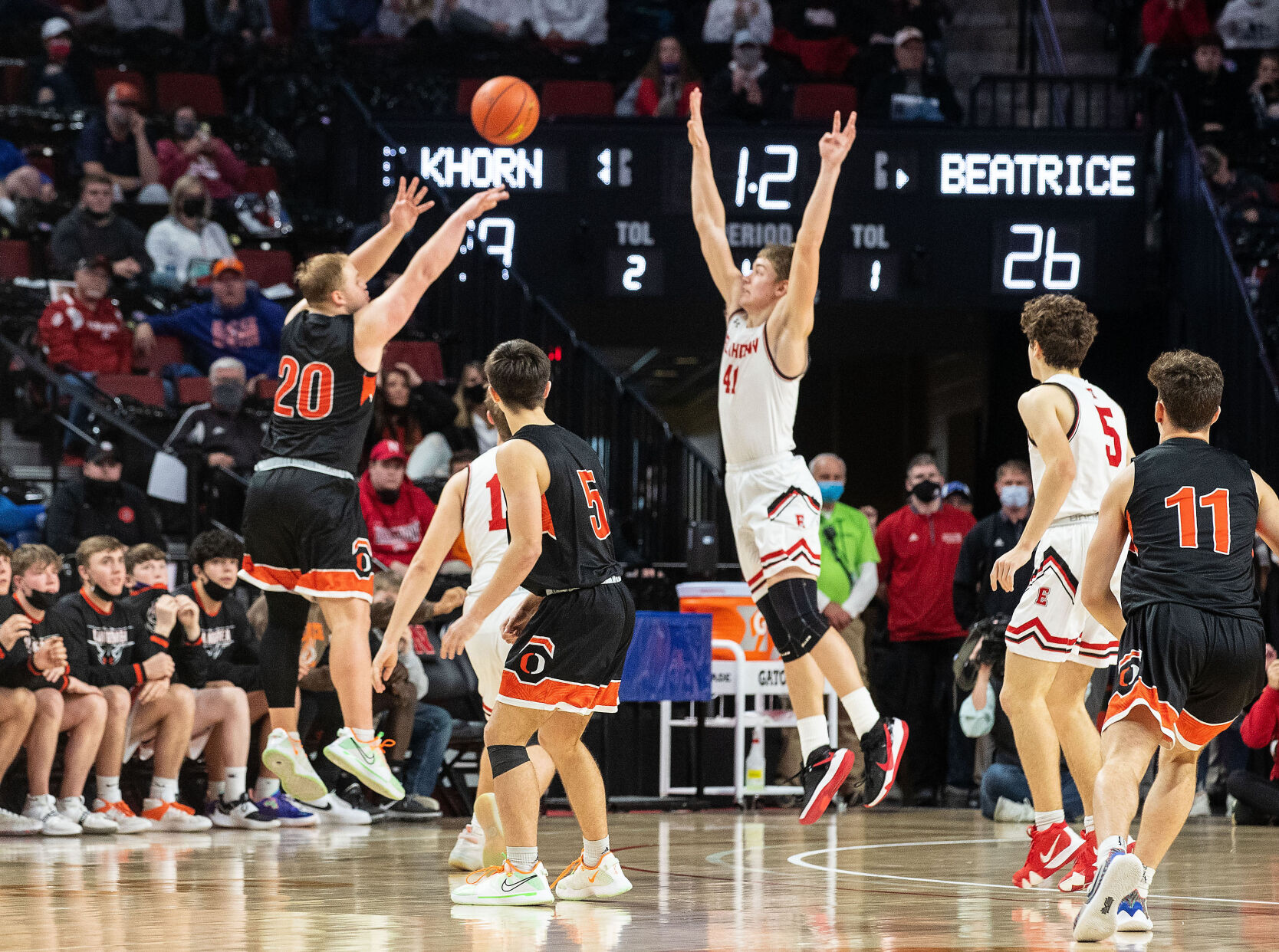 Class B Behind Kaden Glynn s 3 to force overtime Beatrice