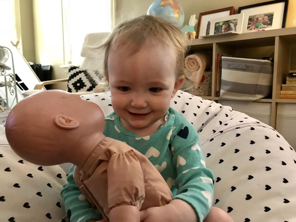 To my 1yearold, everyone is a baby in need of swaddling and cuddling