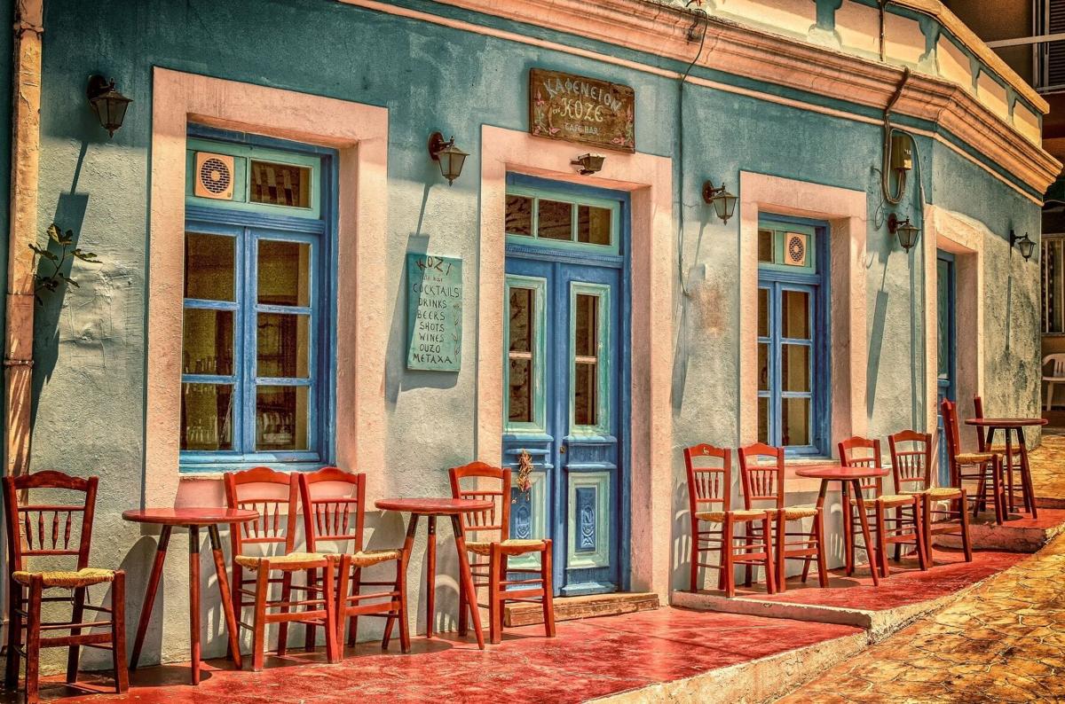 empty outdoor cafe
