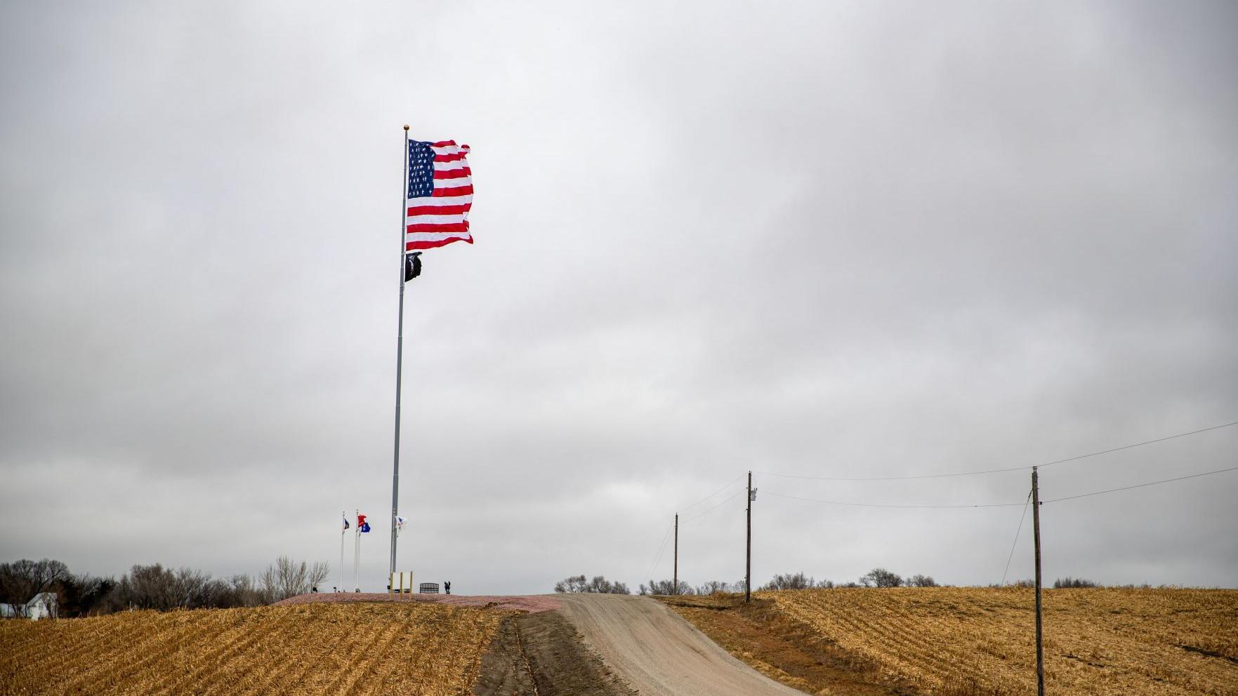 Hammel Nebraska Family Builds Field Of Flags On Their Farm To