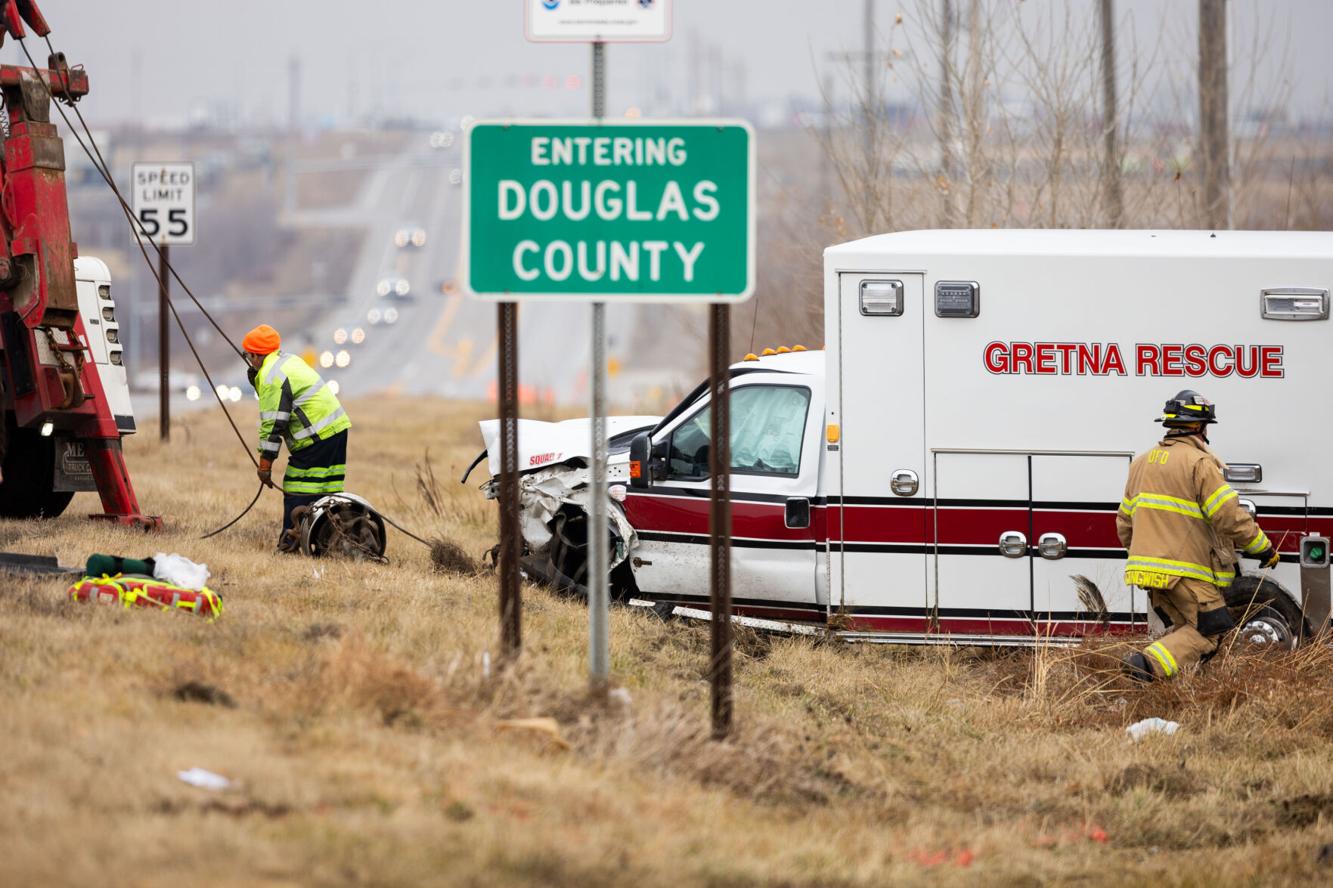 Photos Emergency personnel clean up fatal crash involving Gretna ambulance