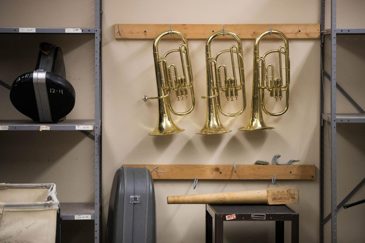 One repairman fixes all of OPS's brass and woodwind instruments — about