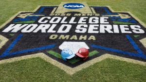 2026 Men's College World Series North Carolina Oklahoma helmets