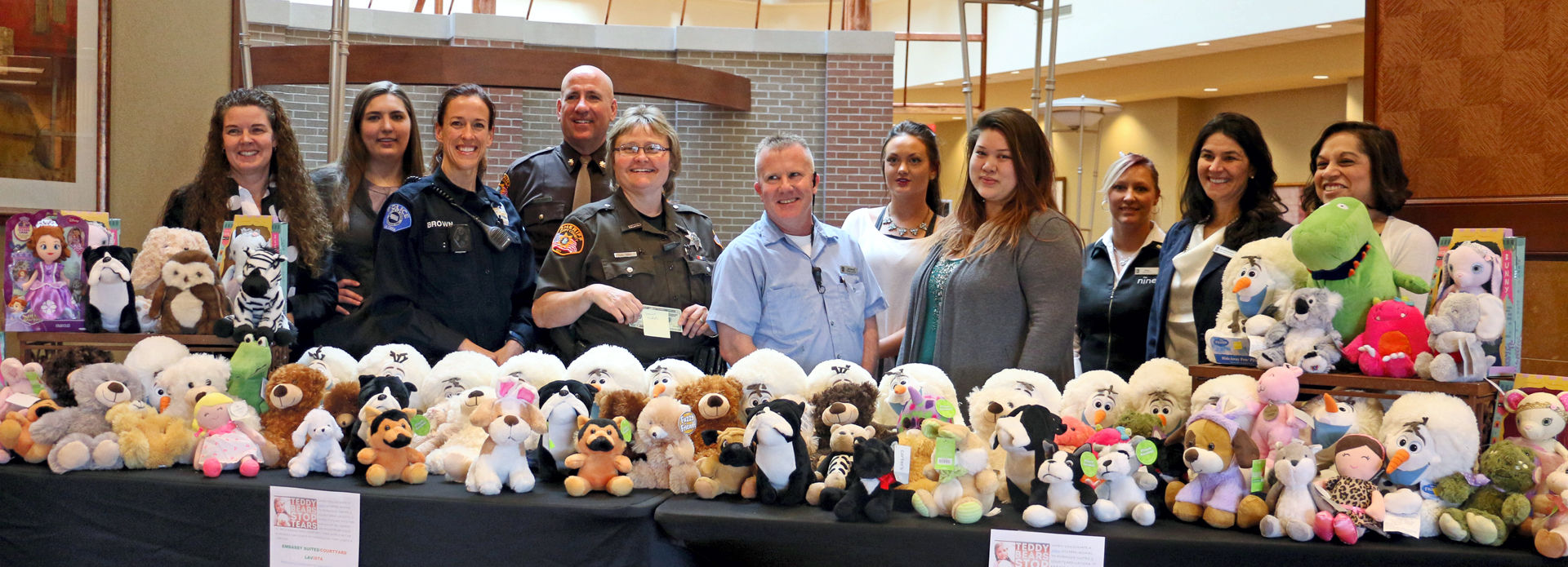 Hotel employees donate stuffed animals to law enforcement for