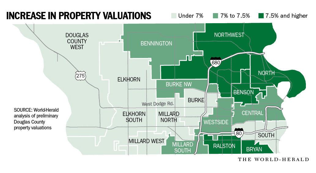 Tax values are up. Where are the biggest increases in Douglas and Sarpy
