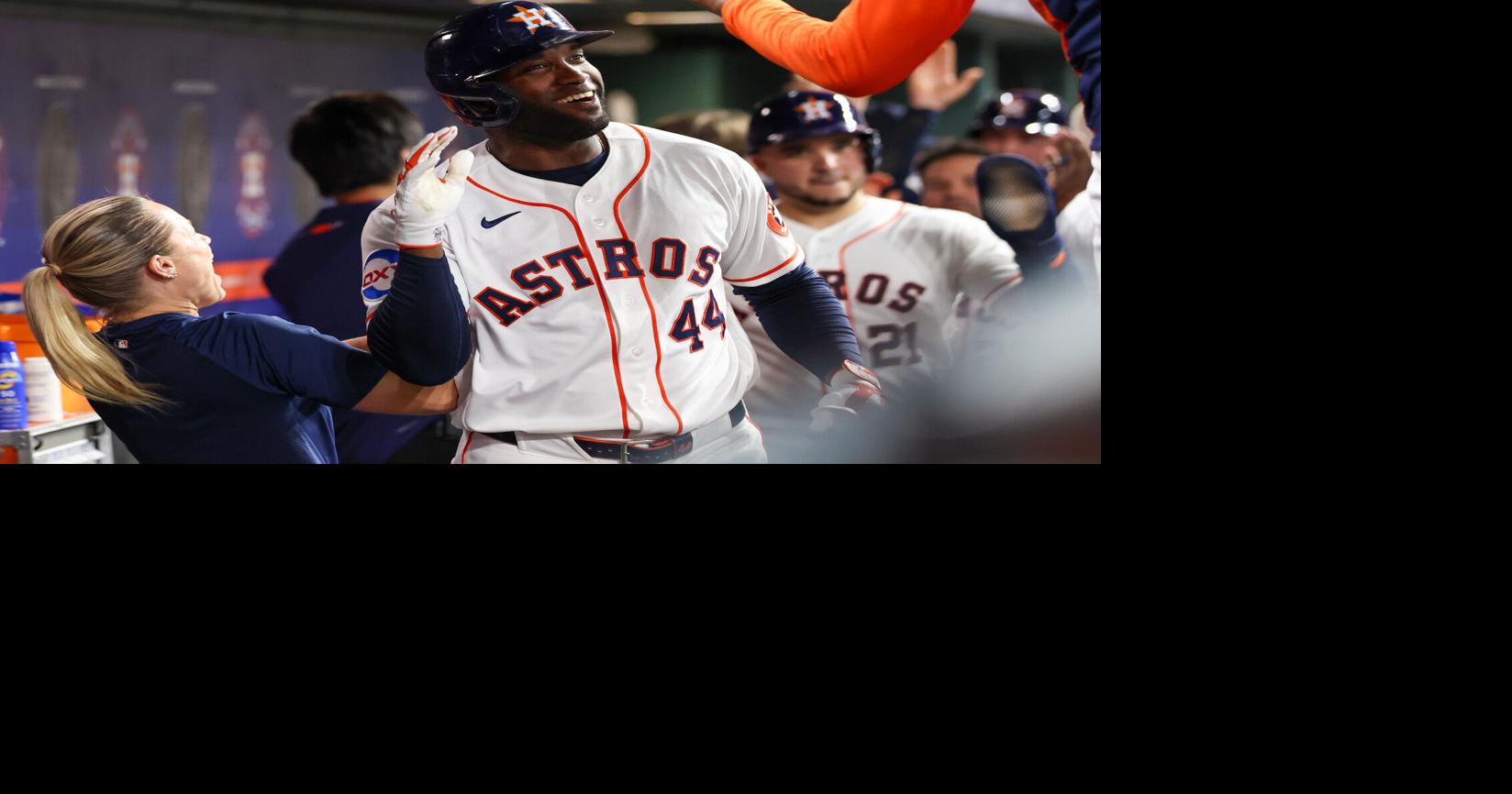 Yordan Alavarez leads the American League in home runs and RBIs through July 7.