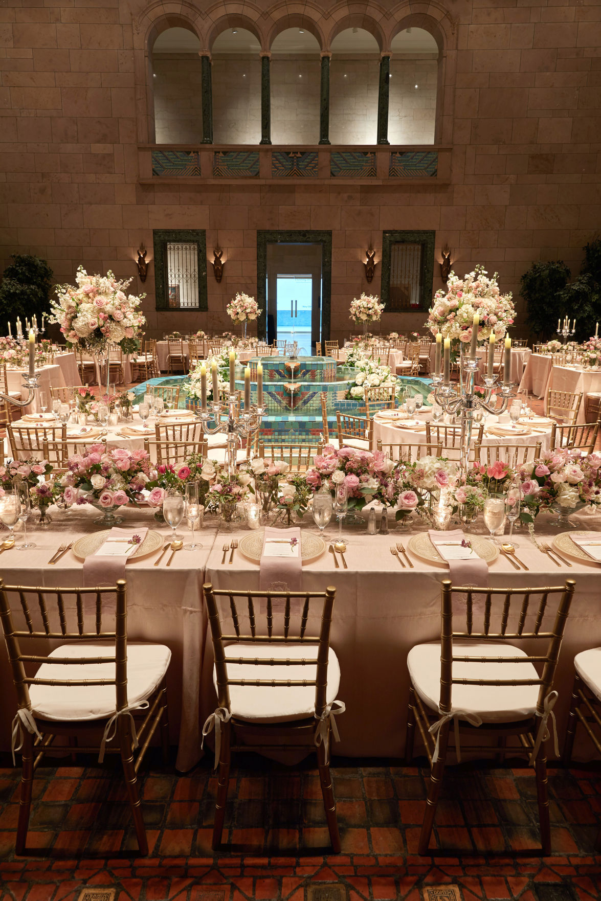 Adrienne and Blake 'Lush garden' reception at Joslyn Art Museum