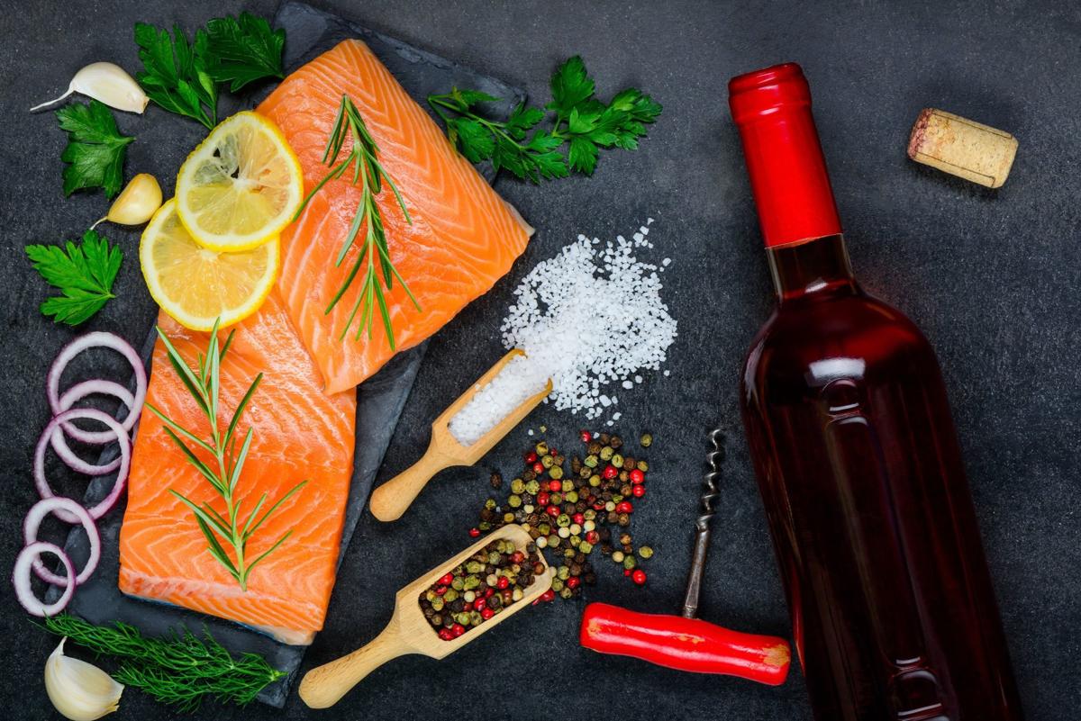 Healthy fish and wine It's good for the heart and the palate Savor