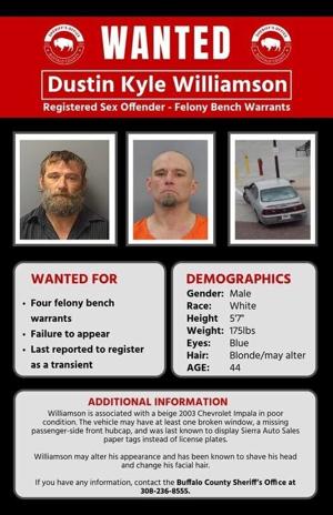 Buffalo County Sheriffs Office asks public's help finding registered sex offender