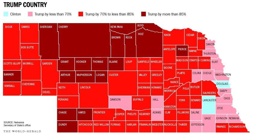 Nebraska S Reddest Counties Fertile Soil For Trump Victory