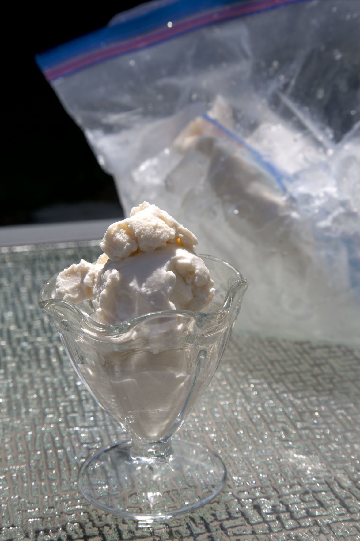 Coconut milk ice outlet cream in a bag