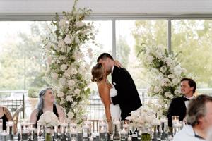 Baylee and Wyatt, reception kiss
