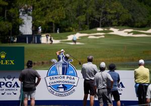 The first round of the 2026 Senior PGA Championship was held Thursday, April 16, 2026 at The Concession Golf Club in Bradenton, Florida.