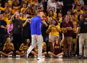 Bill Self's ejection against Arizona State was accompanied by smoke.