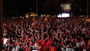 Fans in Madrid go wild as Spain take lead in extra time in World Cup final