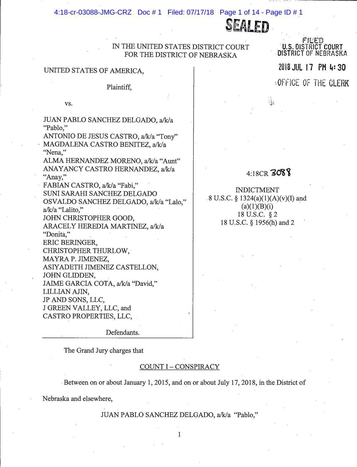 Read the federal court indictment   omaha.com