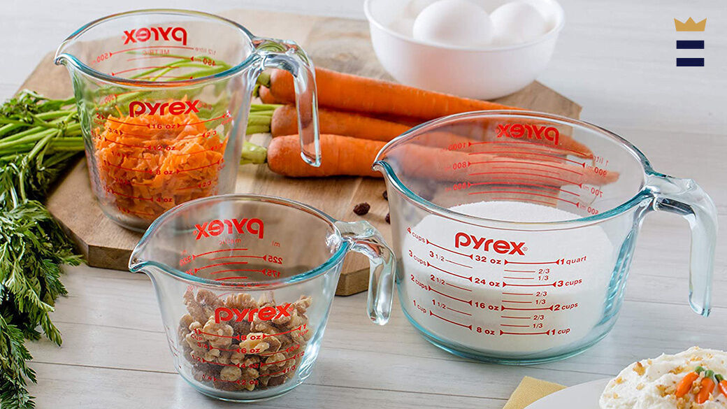 Liquid measuring cups are clear for a good reason-- so you can see whether the liquid meets the measuring line.