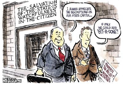 Jeff Koterba's latest cartoon: What would Larry the Cable Guy think?