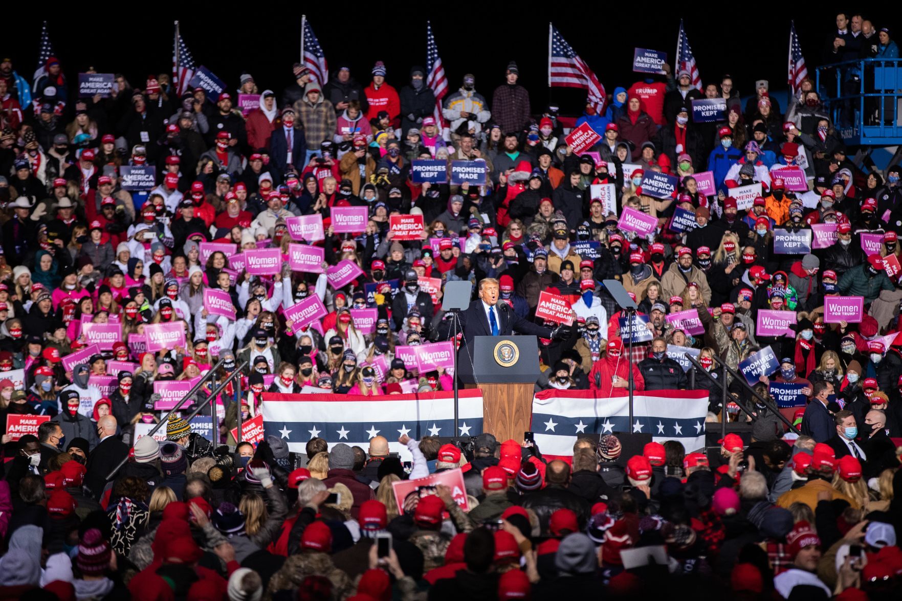 Thousands Attend President Trump's Rally In Omaha