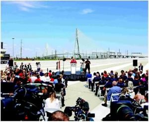 New bridge christened without US
