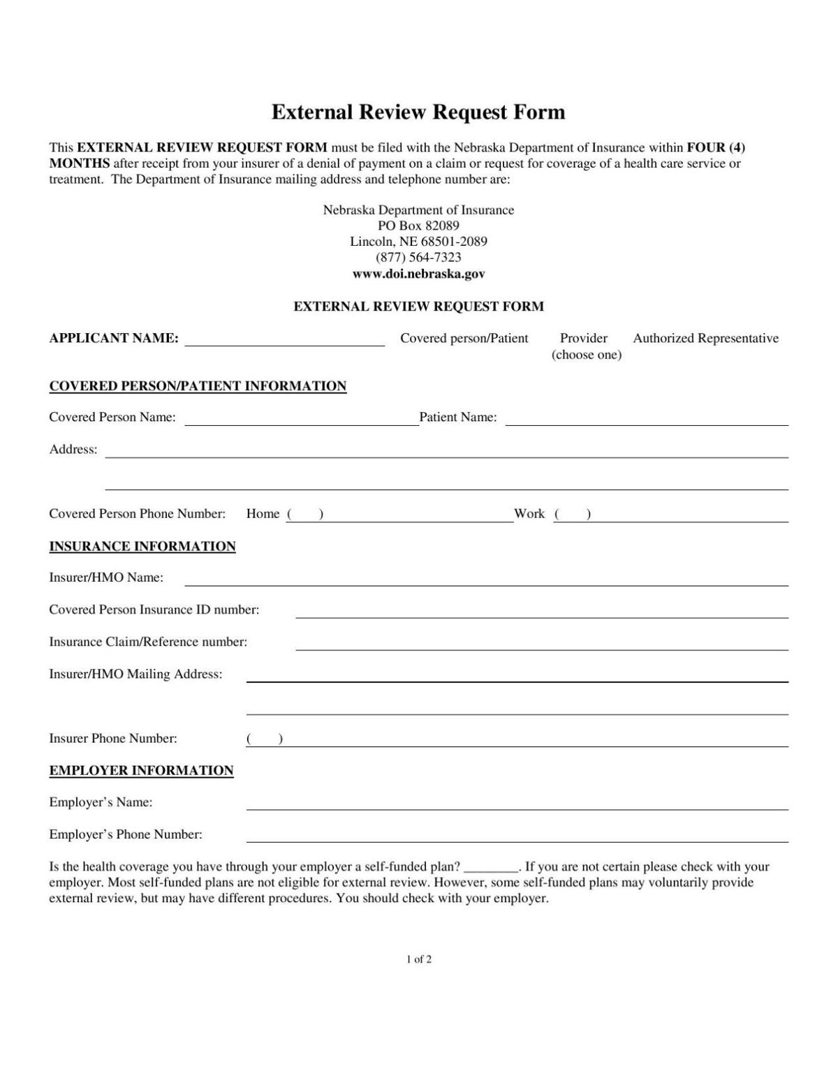 If Your Health Insurance Company Denies Claim You Can Take Pdf Insurance Appeal External Review Request Form
