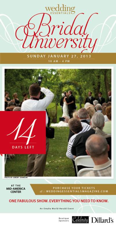 14 days left until Wedding Essentials Bridal University 2013!