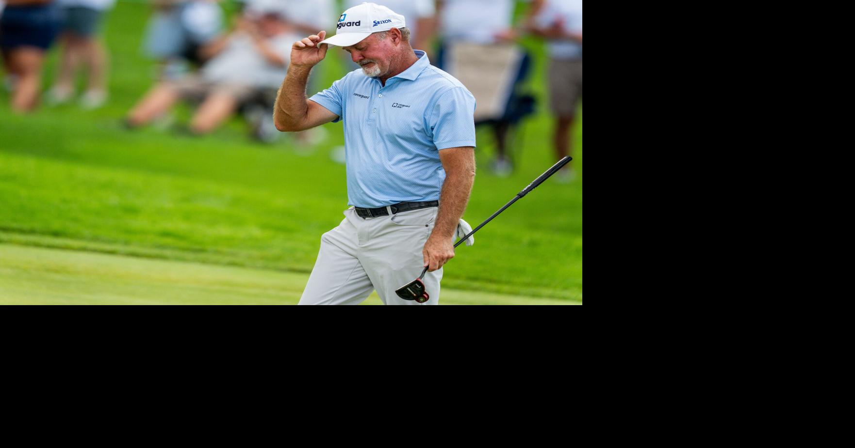 Jerry Kelly departs hole No 18. during the Kaulig Companies PGA Championship Final Round, July 12, 2026, at Firestone Country