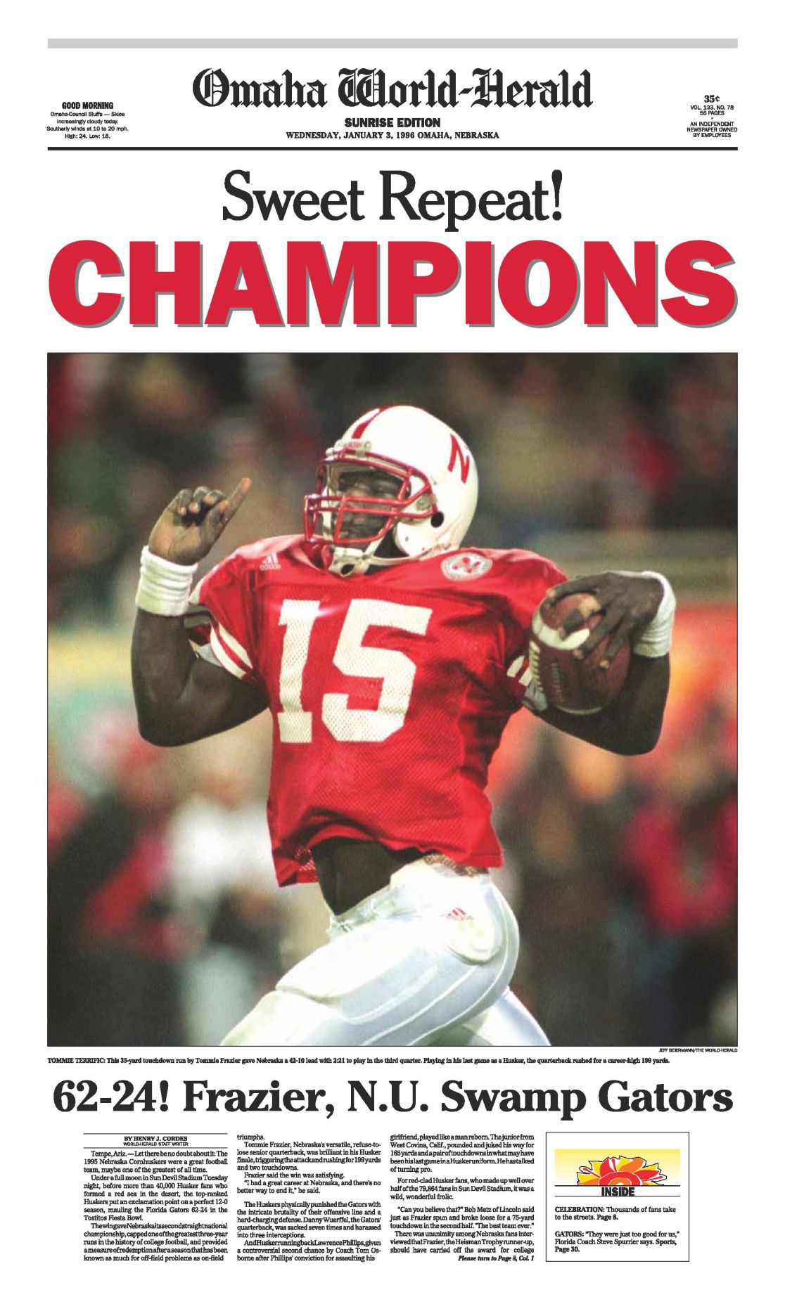 HERZ: Nebraska football's 1995 offense is the best ever