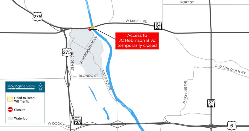 Traffic Hot Spots Lanes closed on West Maple at Waterloo