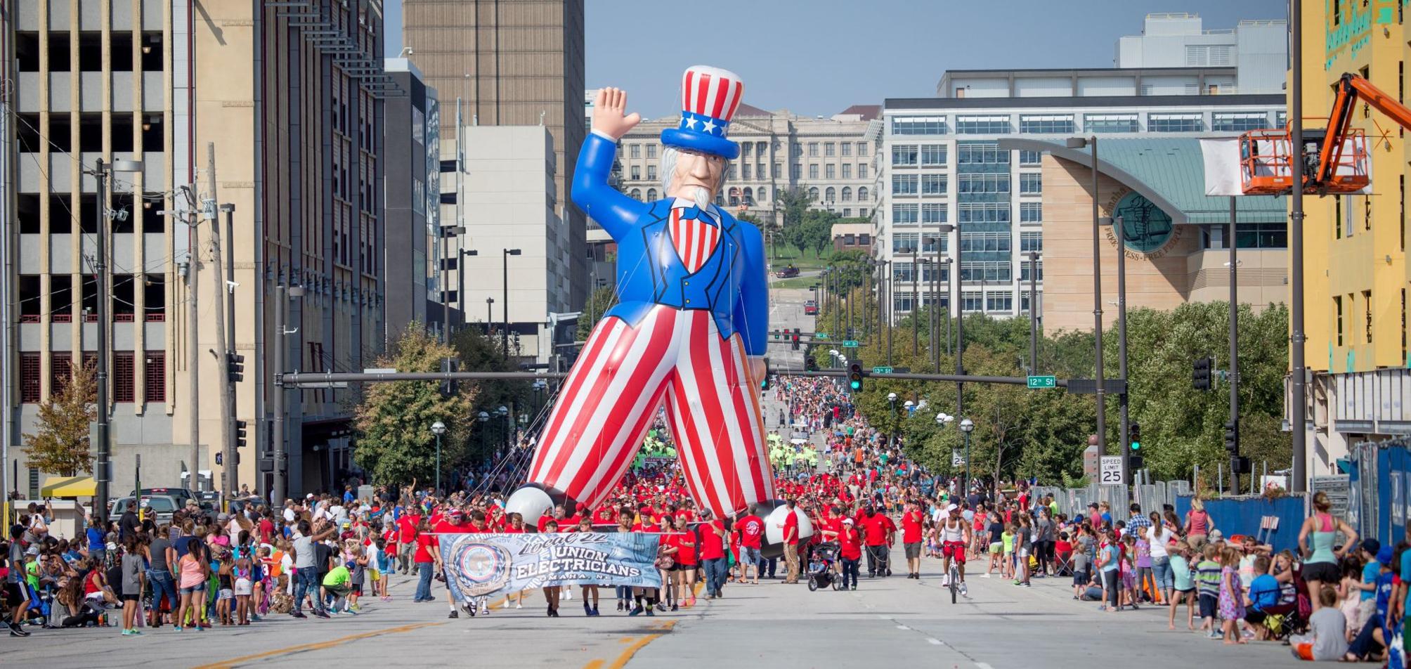 Streets were damp but spirits high at Omaha's annual Labor Day