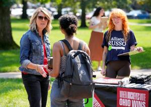 Candidate with college students