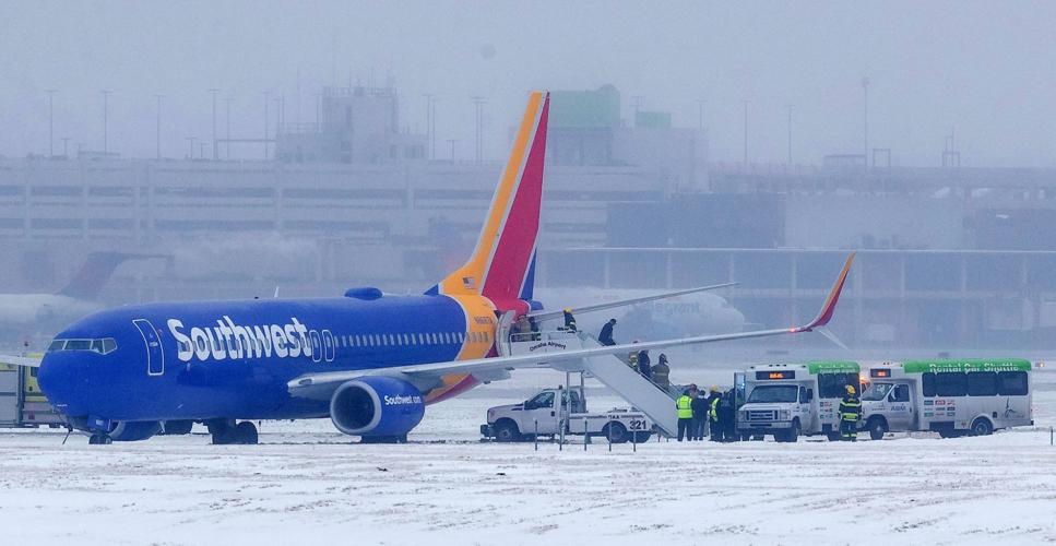 No one is injured when plane landing in Omaha slides off icy runway
