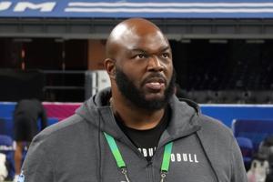 Mar 1, 2024; Indianapolis, IN, USA; Pittsburgh Steelers scout Chris Watts looks on during the 2024 NFL Combine at Lucas Oil Stadium. Mandatory Credit: Kirby Lee-USA TODAY Sports