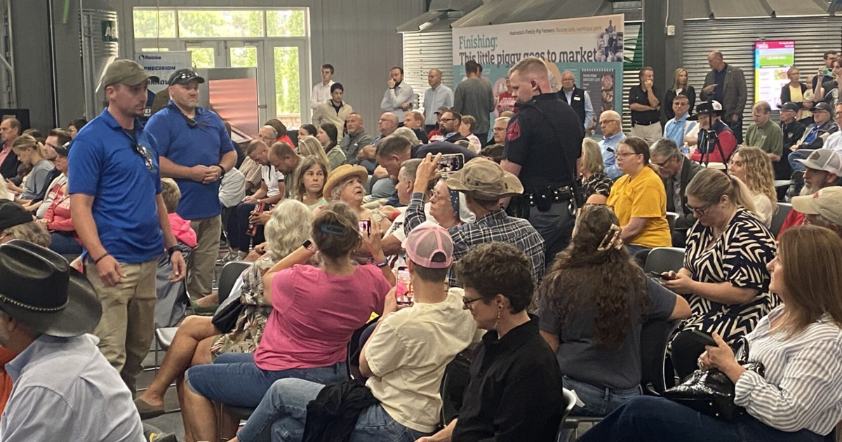 Sen. Pete Ricketts promotes Trump agenda, draws a few hecklers at Nebraska State Fair