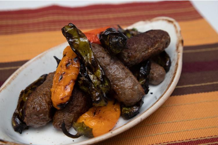 Cevapcici (Serbian Sausages) with Grilled Peppers.jpg (copy)