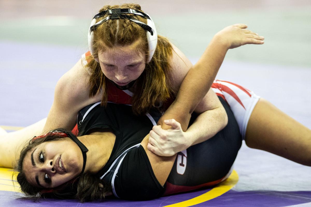 Nerves, pins and progress on first day of girls wrestling at state  championships