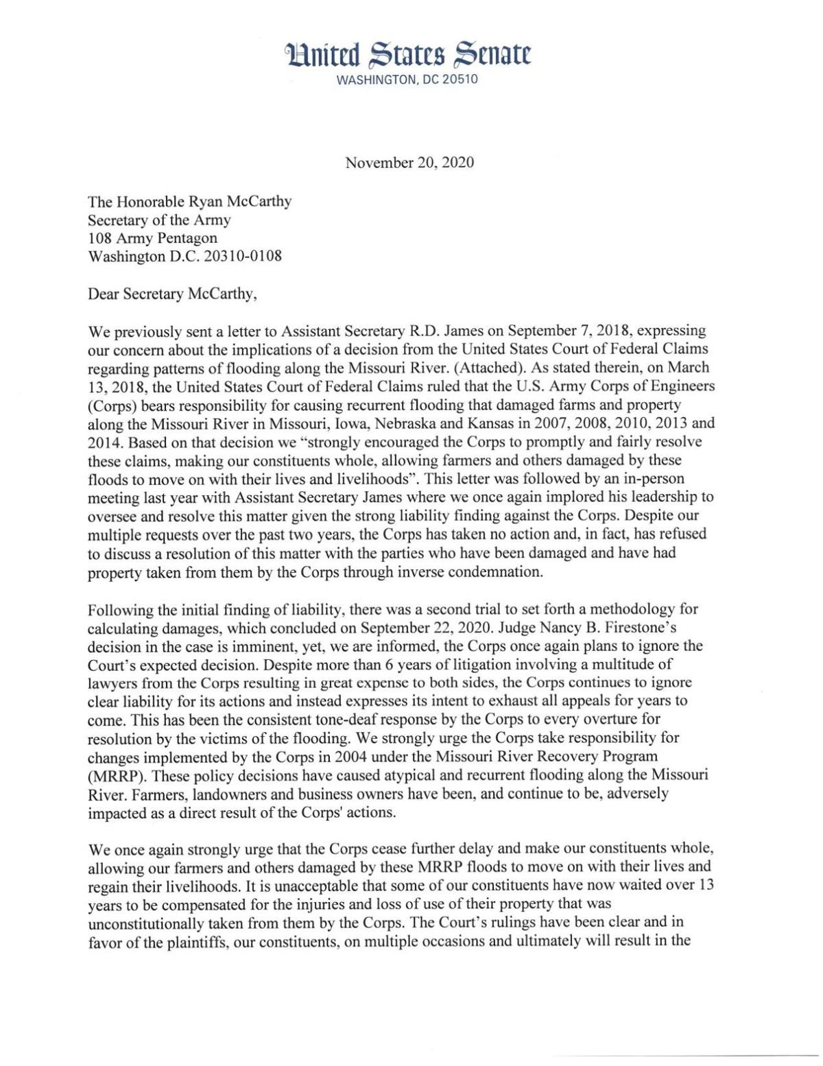 Letter from U.S. senators