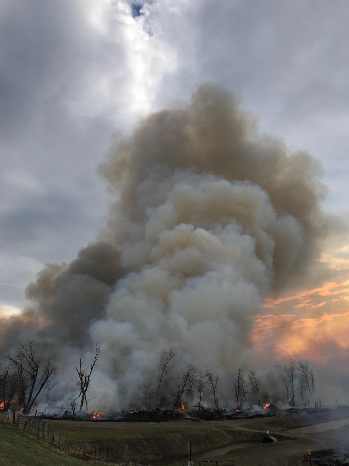 Council Bluffs brush fire that burned 300 acres was 'still smoldering