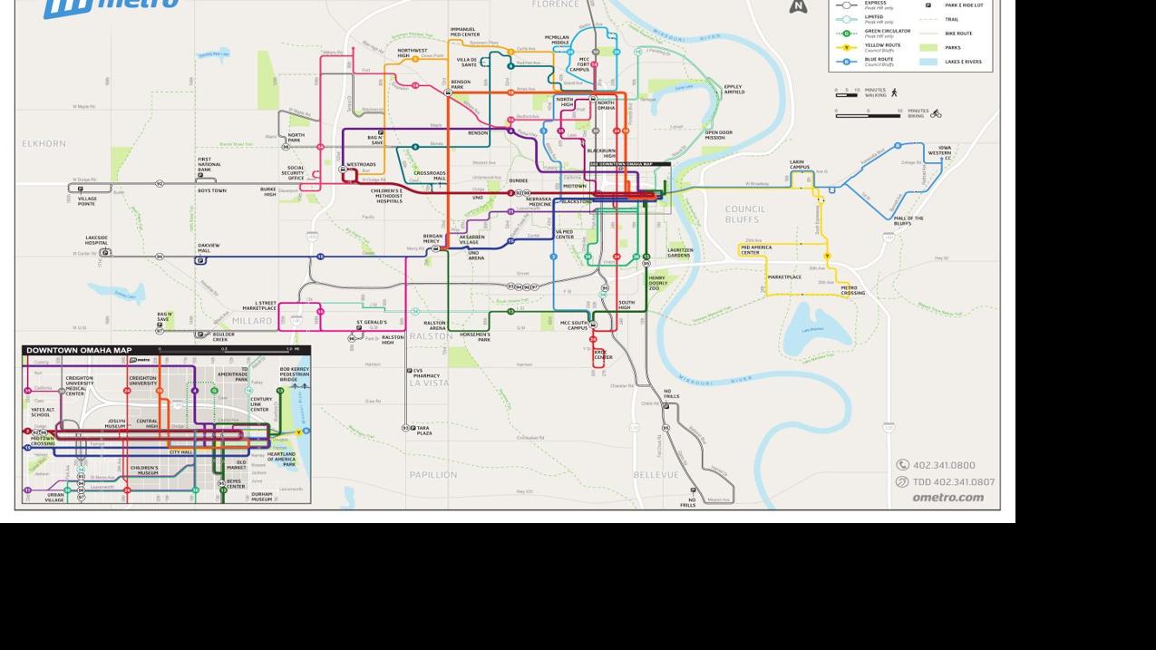 Metro transit bus system map